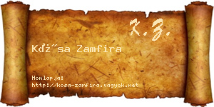 Kósa Zamfira névjegykártya